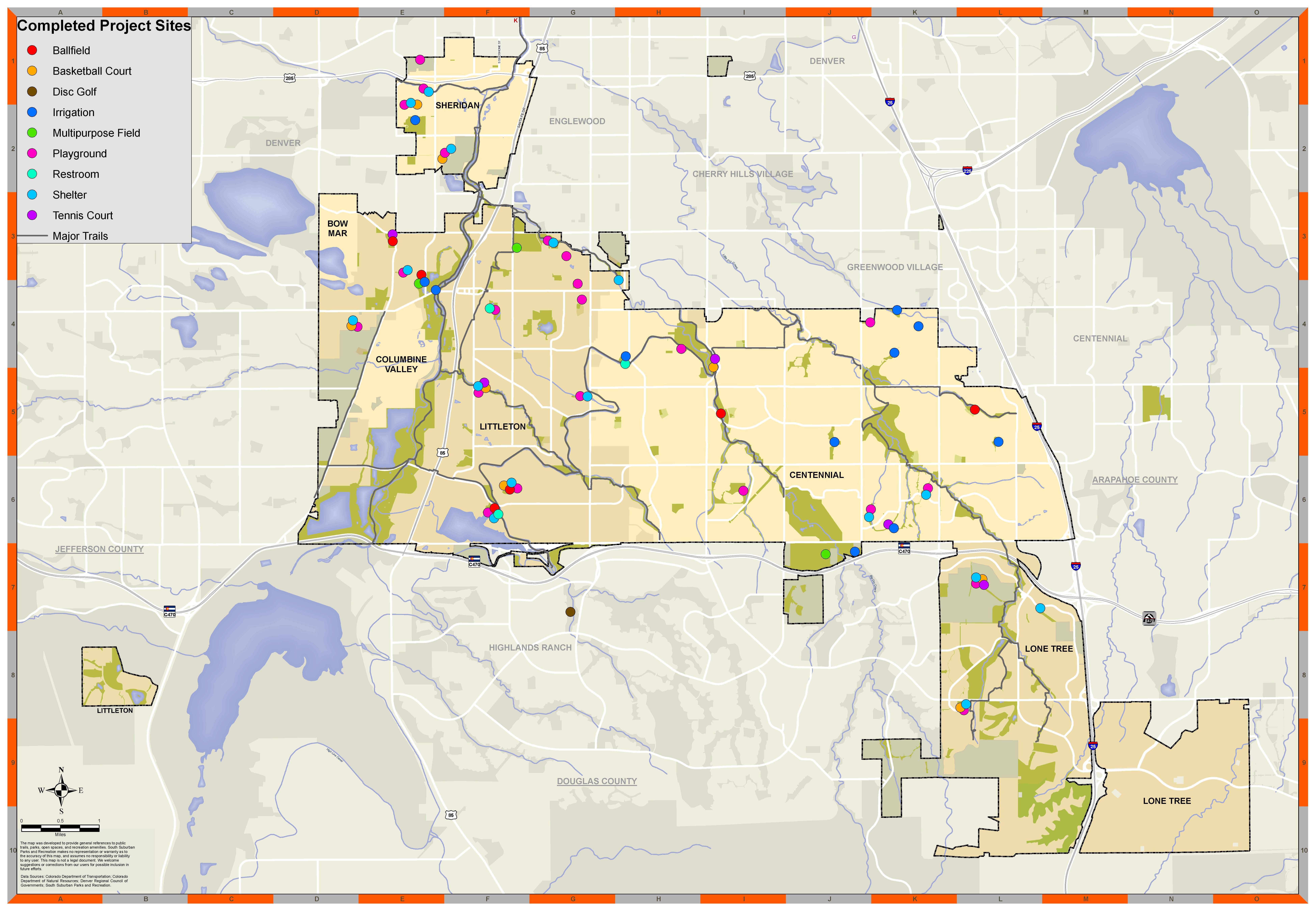 Outdoor Recreation Improvement Projects since 2017 Map